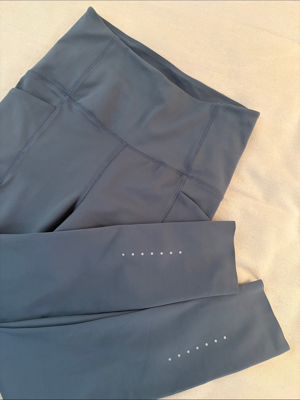 Asics Leggings High-Waist Performance Small Blue-Grey w/ Reflective Feature
